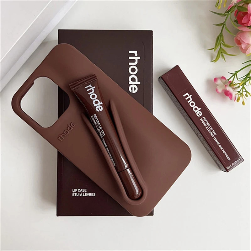 Autumn Edition New Rhode DIY Lipstick Lip Holder Soft Silicone Case for IPhone 16 15 14 13 12 11 Pro Max Plus Phone Stand Cover - Image 5