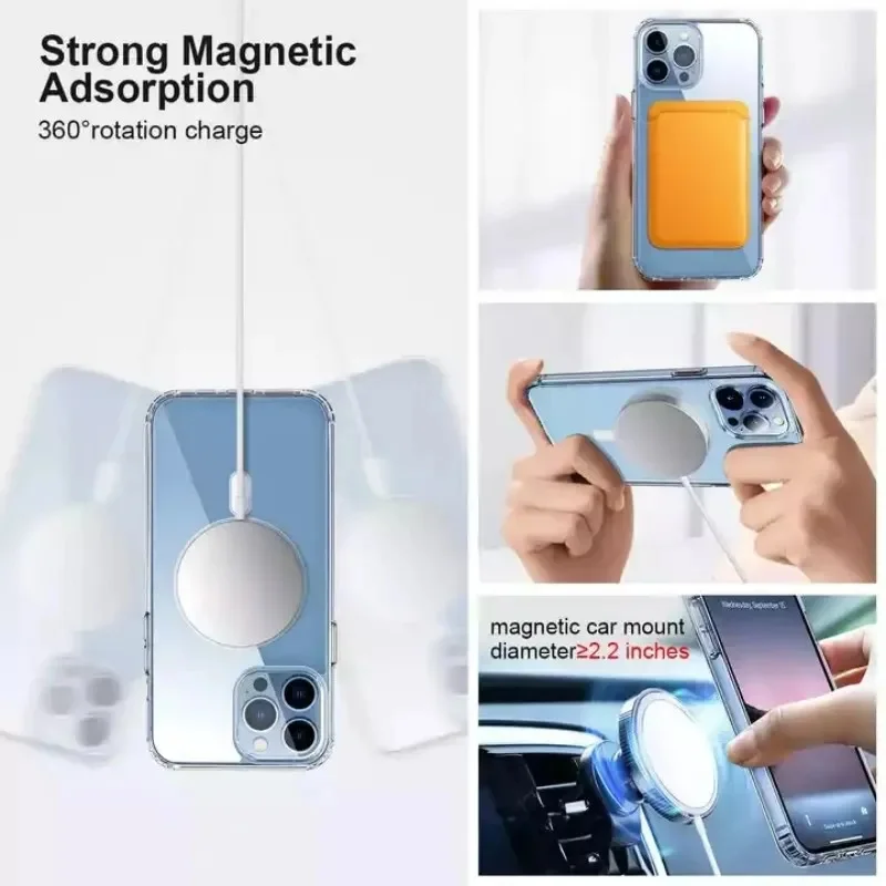 Luxury Wireless Magnetic Cover for Apple Magsafe Case Iphone 11 12 13 15 16 Plus 14 Pro Max 13 Mini Clear Acrylic Cases - Image 6