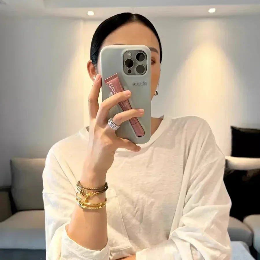 With Box Rhode Soft Silicone Phone Case for iPhone 16 15 14 13 12 11 Pro Max Plus Lipstick Portable Lip Gloss Holder Cover Funda - Image 6