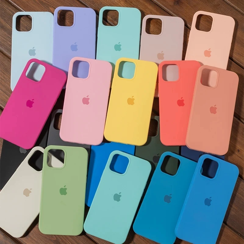 Luxury Original Liquid Silicone Case For iPhone 13 14 15 16 Pro Max phone Cases For iPhone 11 12 14 15 16 Plus Full Logo Cover - Image 2