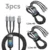 3pcs 100W 3 in 1 Fast Charging Mobile Phone Data Cable For Type-C iPhone USB Micro LED Digital Display USB cable Type C Usb